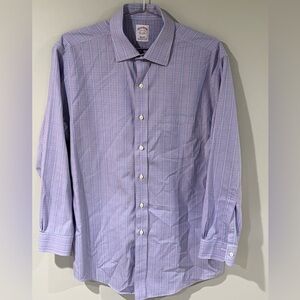 Brooks Brothers 15.5-32 Windowpane Plaid Regular Fit Non-Iron Dress Shirt